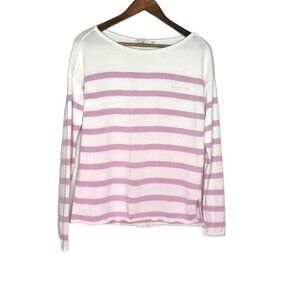 Vineyard Vines Pink and White Striped 100% Cotton‎ Pullover Sweater Size Small